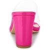imageAllegra K Womens Clear Chunky Heel Slides Sandals MulesHot Pink