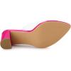 imageAllegra K Womens Clear Chunky Heel Slides Sandals MulesHot Pink