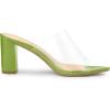 imageAllegra K Womens Clear Chunky Heel Slides Sandals MulesLight Green
