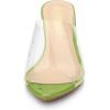 imageAllegra K Womens Clear Chunky Heel Slides Sandals MulesLight Green