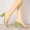 imageAllegra K Womens Clear Chunky Heel Slides Sandals MulesLight Green