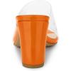 imageAllegra K Womens Clear Chunky Heel Slides Sandals MulesOrange