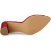 imageAllegra K Womens Clear Chunky Heel Slides Sandals MulesRed