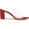 imageAllegra K Womens Clear Chunky Heel Slides Sandals MulesRed
