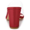 imageAllegra K Womens Clear Chunky Heel Slides Sandals MulesRed