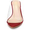 imageAllegra K Womens Clear Chunky Heel Slides Sandals MulesRed