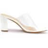 imageAllegra K Womens Clear Chunky Heel Slides Sandals MulesWhite