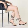 imageAllegra K Womens Clear Strap Lace Up Stiletto Heels SandalsBlack