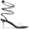 imageAllegra K Womens Clear Strap Lace Up Stiletto Heels SandalsBlack