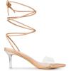 imageAllegra K Womens Clear Strap Lace Up Stiletto Heels SandalsNude