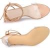 imageAllegra K Womens Clear Strap Lace Up Stiletto Heels SandalsNude