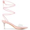 imageAllegra K Womens Clear Strap Lace Up Stiletto Heels SandalsPink