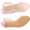 imageAllegra K Womens Clear Strap Lace Up Stiletto Heels SandalsPink