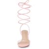 imageAllegra K Womens Clear Strap Lace Up Stiletto Heels SandalsPink