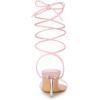 imageAllegra K Womens Clear Strap Lace Up Stiletto Heels SandalsPink