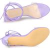 imageAllegra K Womens Clear Strap Lace Up Stiletto Heels SandalsPurple