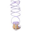imageAllegra K Womens Clear Strap Lace Up Stiletto Heels SandalsPurple
