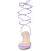 imageAllegra K Womens Clear Strap Lace Up Stiletto Heels SandalsPurple