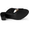 imageAllegra K Womens Crisscross Strap Block Heel Slide SandalsBlack