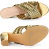 imageAllegra K Womens Crisscross Strap Slip on Block Heel Slide SandalsGold