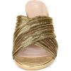 imageAllegra K Womens Crisscross Strap Slip on Block Heel Slide SandalsGold