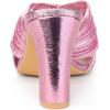 imageAllegra K Womens Crisscross Strap Slip on Block Heel Slide SandalsHot Pink