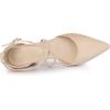 imageAllegra K Womens Crisscross Strap Wedding Shoes Pointed Toe Chunky Heels PumpsBeige