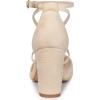 imageAllegra K Womens Crisscross Strap Wedding Shoes Pointed Toe Chunky Heels PumpsBeige