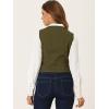 imageAllegra K Womens Denim Jakcet Sleeveless V Neck Button Down Casual Jean Waistcoat VestArmy Green