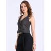 imageAllegra K Womens Denim Jakcet Sleeveless V Neck Button Down Casual Jean Waistcoat VestBlack