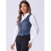 imageAllegra K Womens Denim Jakcet Sleeveless V Neck Button Down Casual Jean Waistcoat VestBlue