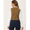 imageAllegra K Womens Denim Jakcet Sleeveless V Neck Button Down Casual Jean Waistcoat VestBrown