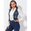imageAllegra K Womens Denim Jakcet Sleeveless V Neck Button Down Casual Jean Waistcoat VestDark Blue