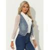 imageAllegra K Womens Denim Jakcet Sleeveless V Neck Button Down Casual Jean Waistcoat VestDusty Blue