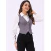 imageAllegra K Womens Denim Jakcet Sleeveless V Neck Button Down Casual Jean Waistcoat VestGray