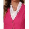imageAllegra K Womens Denim Jakcet Sleeveless V Neck Button Down Casual Jean Waistcoat VestHot Pink
