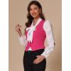 imageAllegra K Womens Denim Jakcet Sleeveless V Neck Button Down Casual Jean Waistcoat VestHot Pink