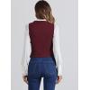 imageAllegra K Womens Denim Jakcet Sleeveless V Neck Button Down Casual Jean Waistcoat VestWine Red