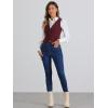 imageAllegra K Womens Denim Jakcet Sleeveless V Neck Button Down Casual Jean Waistcoat VestWine Red