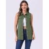imageAllegra K Womens Denim Vest Sleeveless Button Down Waistcoat Casual Long Jean VestsArmy Green