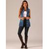 imageAllegra K Womens Denim Vest Sleeveless Button Down Waistcoat Casual Long Jean VestsDark Blue