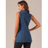 imageAllegra K Womens Denim Vest Sleeveless Button Down Waistcoat Casual Long Jean VestsDark Blue