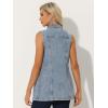 imageAllegra K Womens Denim Vest Sleeveless Button Down Waistcoat Casual Long Jean VestsGrey Blue