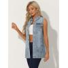 imageAllegra K Womens Denim Vest Sleeveless Button Down Waistcoat Casual Long Jean VestsGrey Blue