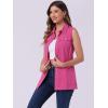 imageAllegra K Womens Denim Vest Sleeveless Button Down Waistcoat Casual Long Jean VestsHot Pink