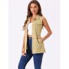 imageAllegra K Womens Denim Vest Sleeveless Button Down Waistcoat Casual Long Jean VestsKhaki