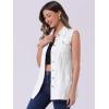 imageAllegra K Womens Denim Vest Sleeveless Button Down Waistcoat Casual Long Jean VestsWhite