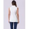 imageAllegra K Womens Denim Vest Sleeveless Button Down Waistcoat Casual Long Jean VestsWhite