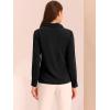 imageAllegra K Womens Dressy Long Sleeve Blouses Chiffon Pleated Tie Neck Office Top ShirtBlack