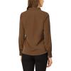 imageAllegra K Womens Dressy Long Sleeve Blouses Chiffon Pleated Tie Neck Office Top ShirtCoffee